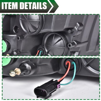 Solid Spare Fit For 2009-2018 Dodge Ram 1500 2500 3500 Smoke LED DRL Headlights Assembly