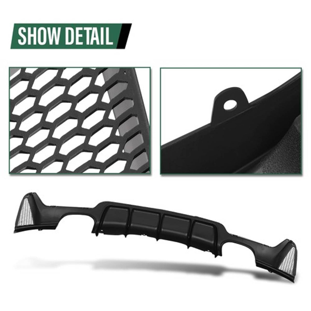 Solid Spare Rear Bumper Diffuser Quad Exhaust Fit For 14-20 BMW F32 F33 F36 4 Series M Sport