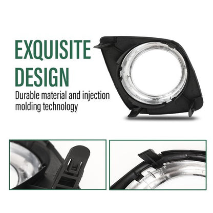 Solid Spare Fit For 2009-2012 Toyota RAV4 Front Bumper Fog Light Bezel Lamp Trim Left+Right