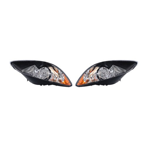 Solid Spare International ProStar Black Housing Projector Headlights Pairs For 2008-2016