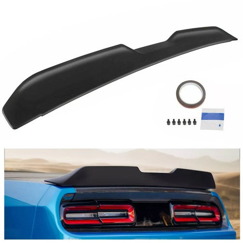 Solid Spare Rear Trunk Spoiler Wing For Dodge Challenger 2008-23 Demon Style Matte Black PTD