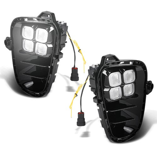 Solid Spare Fit For 18-20 Kia Rio LED DRL Daytime Running Lights Fog Lamps w/ Turn Signal