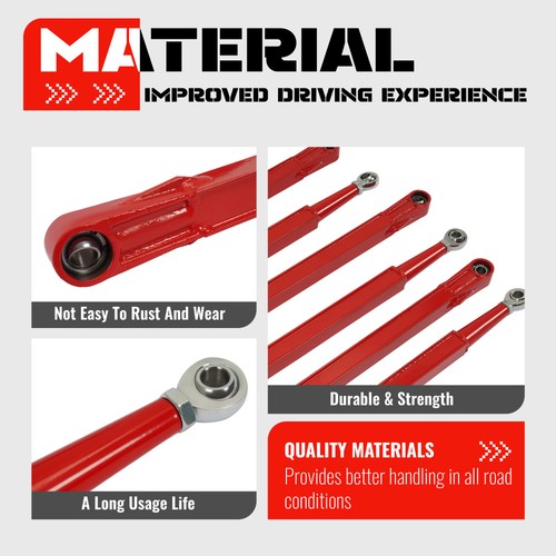 Solid Spare Red Boxed Rear Radius Arms For Can-Am Maverick X3 2017+ 64\" Body Powder Coated
