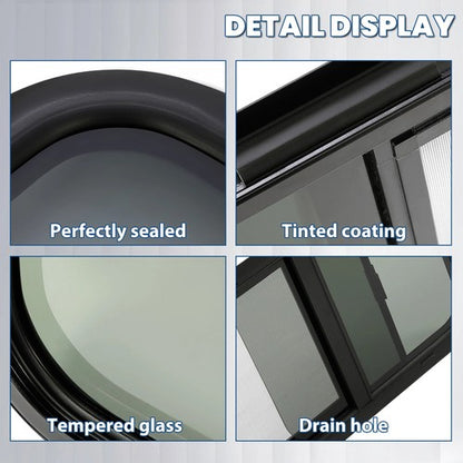 Solid Spare 24" x 15" For Camper Cargo Trailer Slider RV Window W/ Trim Ring Screen Black