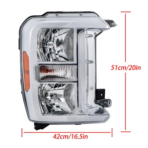 Solid Spare Halogen Type Headlight For Ford F250 F350 SuperDuty 2023-24 Chrome Housing Right