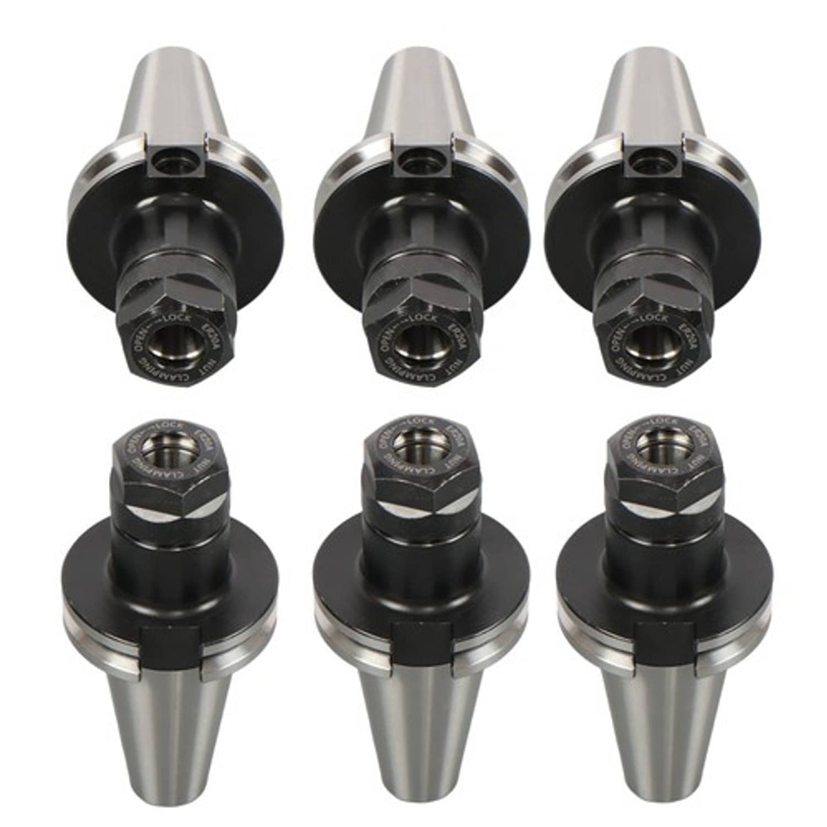 Solid Spare Collet Chucks Projection Length 2.76'' For CNC Milling 6Pcs CAT40-ER20 V-Flange
