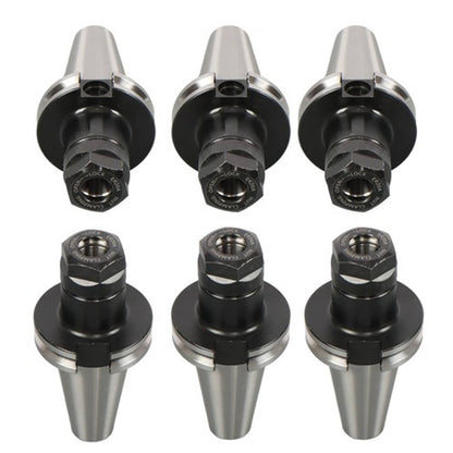 Solid Spare Collet Chucks Projection Length 2.76'' For CNC Milling 6Pcs CAT40-ER20 V-Flange