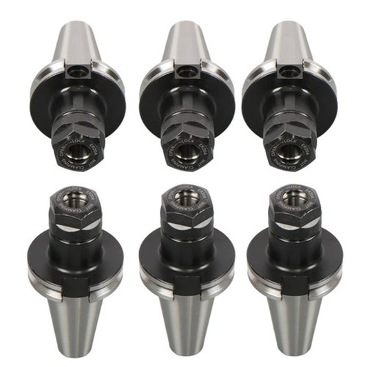 Solid Spare Collet Chucks Projection Length 2.76'' For CNC Milling 6Pcs CAT40-ER20 V-Flange