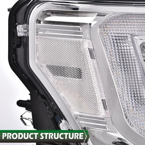 Solid Spare Fit For 09-14 Ford F-150 Dual LED Projector Chrome Headlights Left+Right