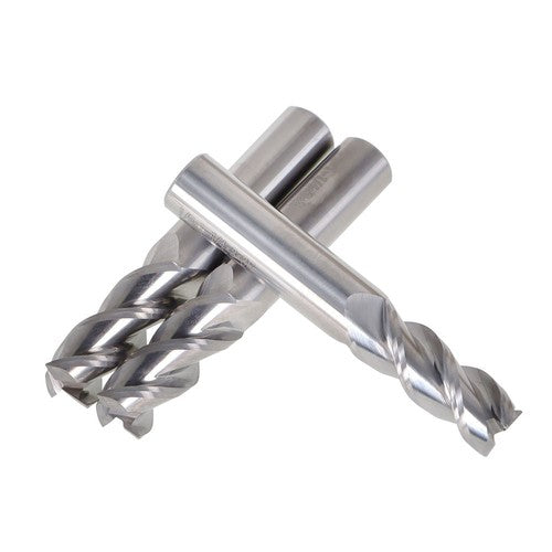 Solid Spare 1/2" 3 Flute Carbide End Mill for Aluminum x 1-1/4" Cutting Length 3PCS
