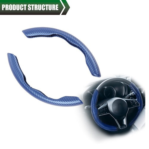Solid Spare Carbon Fiber Car Steering Wheel Booster Non-Slip Cover Accessories Universal 15"