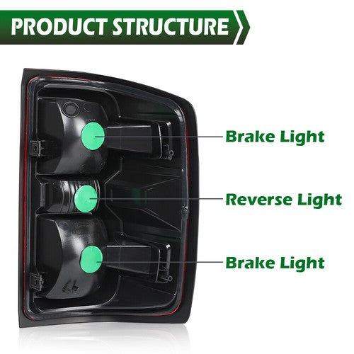 Solid Spare Left Driver Side Tail Light Brake Lamp Fit For 2014-2019 Chevy Silverado 1500