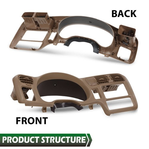 Solid Spare Fit For 98-05 S10 Blazer Jimmy Sonoma Double Din Dash Radio Cluster Bezel Beige