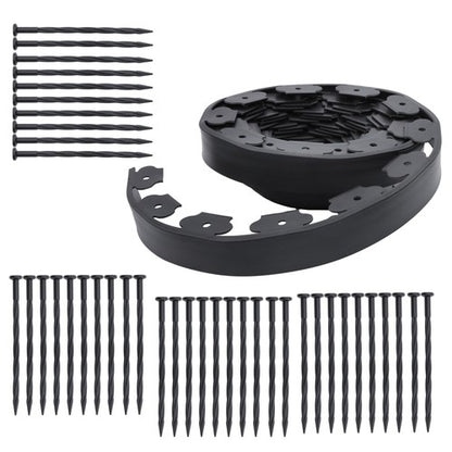 Solid Spare Lawn Border L-shaped Lawn Garden Edging Kit 40FT With 40Pcs Anchoring Spikes