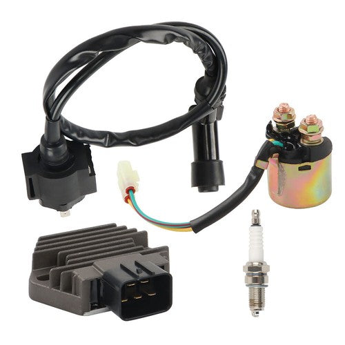 Solid Spare For Honda Rancher TRX350 2000-06 Rectifier Starter Solenoid Relay& Ignition Coil