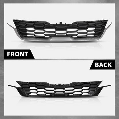Solid Spare Fit For 20-23 Kia Seltos Front Bumper Upper Grille Grill Black+Chrome 86350Q5300