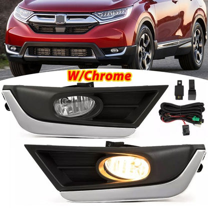 For 2017 2018 2019 Honda CR-V CRV Front Fog Lights Lamps w/Bulbs+Switch+Wiring