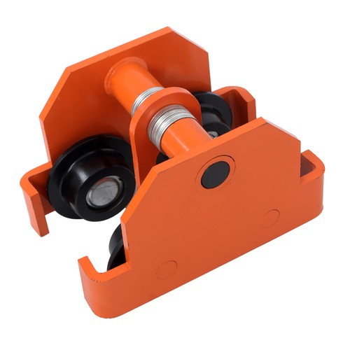 Solid Spare 11000 lbs/5T Alloy Steel Push Beam Trolley with Dual Wheels 120-195mm Adjustable