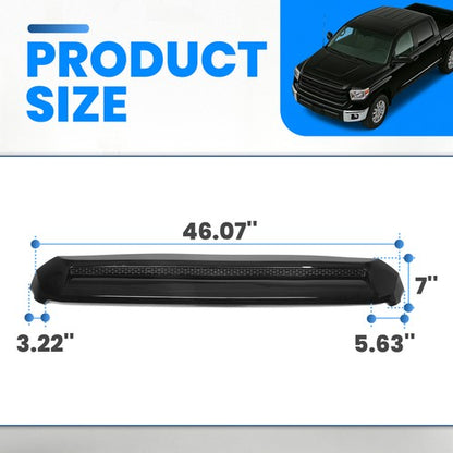 Solid Spare Gloss Black Front Upper Hood Bulge Molding Grille Trim For Toyota Tundra 2014-21
