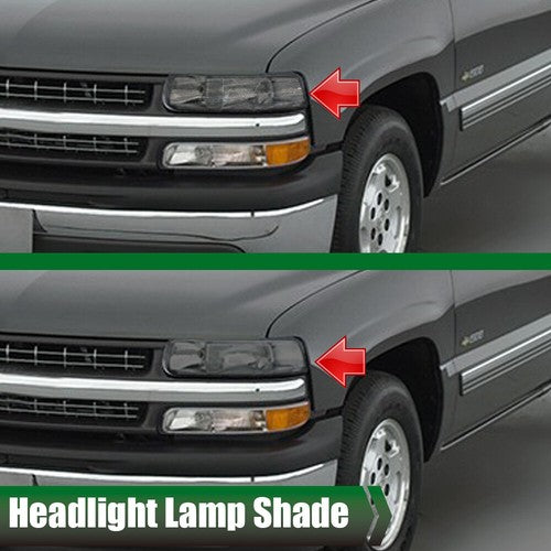 Solid Spare Fit For 1999-2002 Chevy Silverado 1500 2500 3500 Headlight Lens Cover Pair