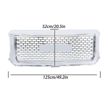 Solid Spare Compatible For GMC Sierra 1500 2014-2015 Chrome Front Bumper Center Mesh Grille
