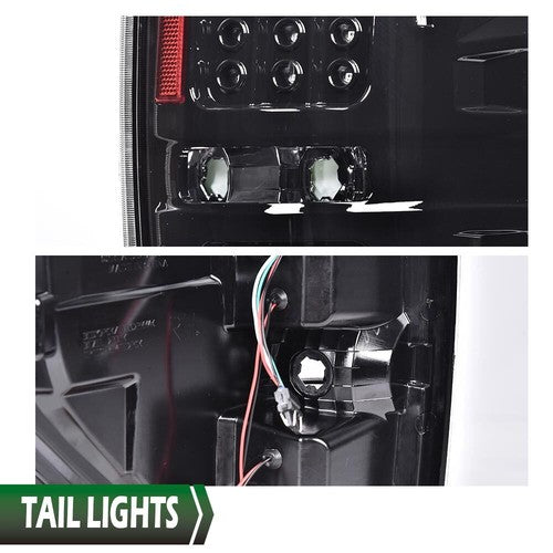 Solid Spare LED Black Tail Lights Rear Brake Lamps Left & Right Fit For 2009-2014 Ford F150