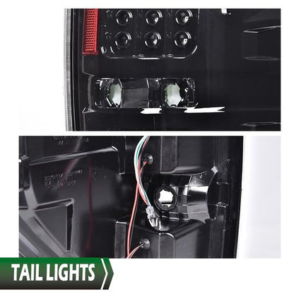 Solid Spare LED Black Tail Lights Rear Brake Lamps Left & Right Fit For 2009-2014 Ford F150