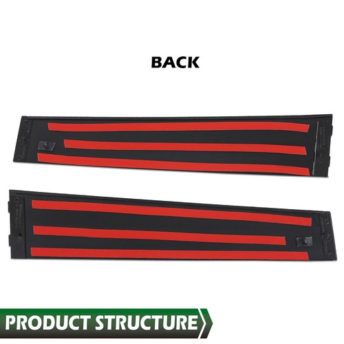 Solid Spare Fit For 2011-2019 Jeep Grand Cherokee Rear Door B Pillar Window Trim Black 2pcs