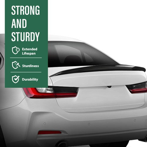 Solid Spare Fit For 19-24 BMW 3-Series G20 M3 G80 MP-Style Rear Trunk Spoiler Gloss Black