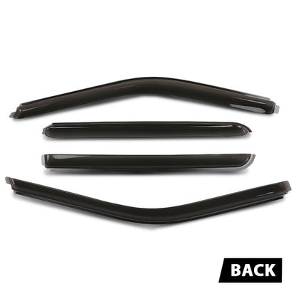 Solid Spare Fit For 15-24 Ford F150 SuperCrew Window Visor In Channel Rain Guards Vent Shade
