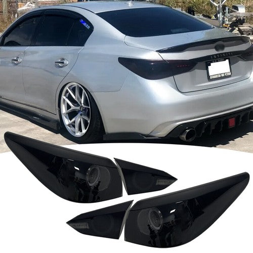 Fit 2018-2023 INFINITI Q50 Skyline V37 400R Style Smoke LED Tail Lights Lamps