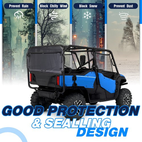 Solid Spare Rear Smoke Windshield For Honda Pioneer 1000-5 2016+ 2017 18 UTV w/ install kit