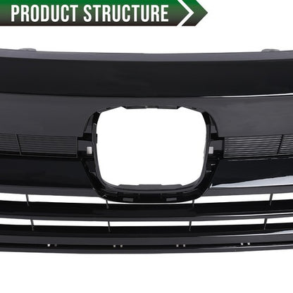 Solid Spare Fit For 2019-2021 Honda Pilot Front Bumper Upper Grille Trim Assembly Grill
