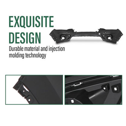 Solid Spare Fit For 19-23 Jeep Cherokee Front Upper Bumper Cover W/ Park Assist CH1014141