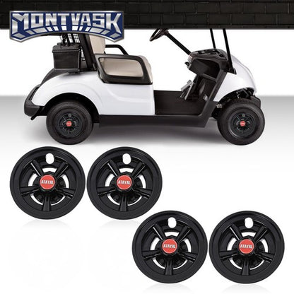 Solid Spare Golf Cart 8" Black Wheel Covers Fit For EZGO, Club Car, Yamaha- Universal
