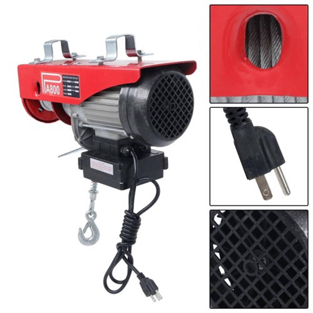 Solid Spare Mini Electric Hoist PA800 1760lbs 110V 1350W 328ft/100m Wireless Remote Control