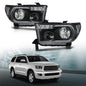 Solid Spare Fit For 07-13 Toyota Tundra 08-17 Sequoia Black/Clear LED Tube Headlights