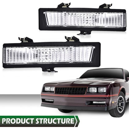Solid Spare Front Park Turn Signal Lights Clear Fit For 1981-1988 Chevy Monte Carlo SS