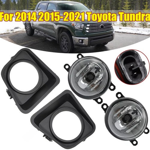 For 2014 2015-2021 Toyota Tundra Fog Lights Pair Front Bumper Driving Lamp