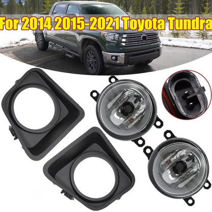 For 2014 2015-2021 Toyota Tundra Fog Lights Pair Front Bumper Driving Lamp