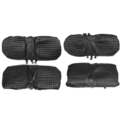 Solid Spare Front And Rear Seat Covers 4Pcs Black 1994-2013 For EZGO Medalist TXT Golf Carts