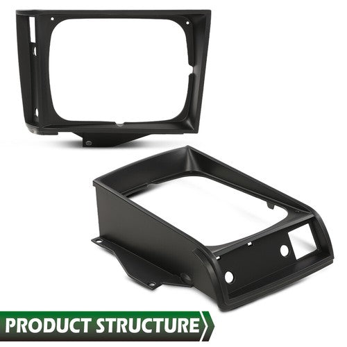 Solid Spare 2Pcs Fit For 1982-1990 Chevrolet S10 Blazer GMC S15 Jimmy Headlight Trim Bezel