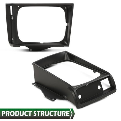 Solid Spare 2Pcs Fit For 1982-1990 Chevrolet S10 Blazer GMC S15 Jimmy Headlight Trim Bezel