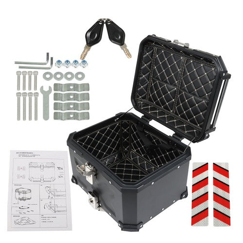 Solid Spare Motorcycle 45L Top Case Tail Box Luggage & 36L Side Case Hard Saddlebag Aluminum