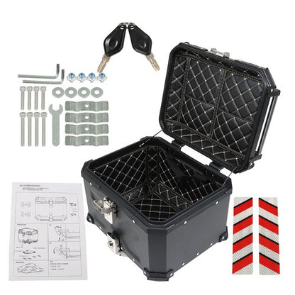 Solid Spare Motorcycle 45L Top Case Tail Box Luggage & 36L Side Case Hard Saddlebag Aluminum