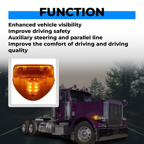 Solid Spare For Peterbilt 379 359 Turn Signal Corner Head Light Marker Light 31 LED Amber