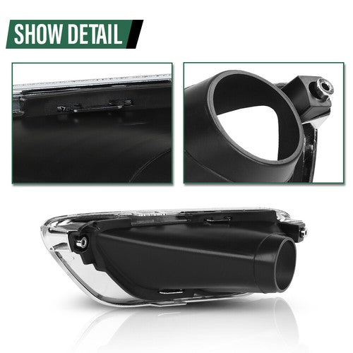 Solid Spare Front Bumper Fog Light Bezel Lamp Trim Fit For 2016-2020 Jeep Grand Cherokee