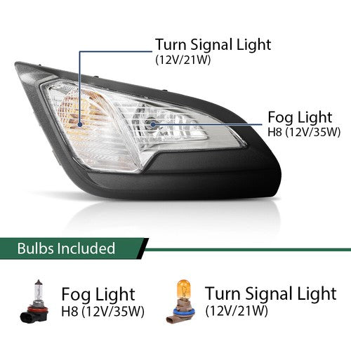 Solid Spare Fit For 18-22 Ford EcoSport Front Bumper Fog Lights Driving Lamps W/ Bulbs
