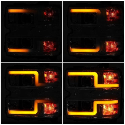 Solid Spare For 15-19 Chevy Silverado 2500HD 3500HD Sequential LED DRL Projector Headlights