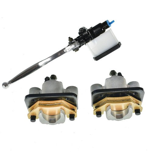 Solid Spare Front Brake Calipers Pads + Brake Master Cylinder For Arctic Cat 250 300 400 500